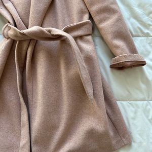 Zara Hooded Wool Blend Wrap Jacket